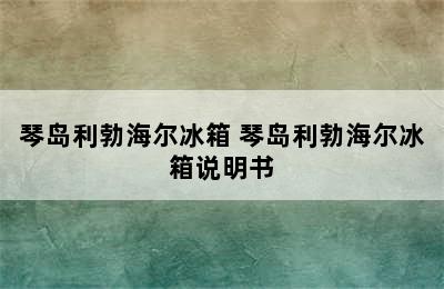 琴岛利勃海尔冰箱 琴岛利勃海尔冰箱说明书